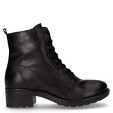 Stivaletto stringato in pelle con tacco nero - Donna | Boscaini Scarpe