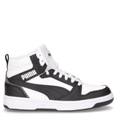 Rebound V6 Mid jr sneaker da ragazzo in ecopelle bianco nero | Boscaini Scarpe