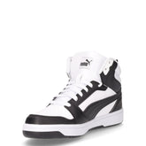 Rebound V6 Mid jr sneaker da ragazzo in ecopelle bianco nero | Boscaini Scarpe