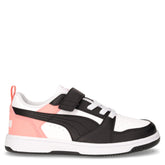 Rebound v6 Low sneaker bambina in ecopelle bianco nero rosa | Boscaini Scarpe