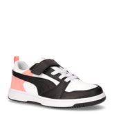 Rebound v6 Low sneaker bambina in ecopelle bianco nero rosa | Boscaini Scarpe