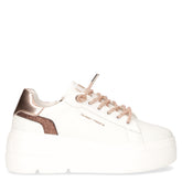 Sneaker in ecopelle con zeppa bianco oro - Sneakers Donna | Boscaini Scarpe