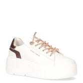 Sneaker in ecopelle con zeppa bianco oro - Sneakers Donna | Boscaini Scarpe