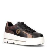 Sneaker in ecopelle con zeppa marrone nero | Boscaini Scarpe