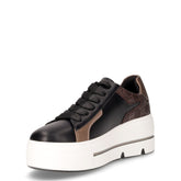 Sneaker in ecopelle con zeppa marrone nero | Boscaini Scarpe