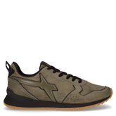 Jet sneaker in pelle e tessuto militare nero - W6YZ | Boscaini Scarpe