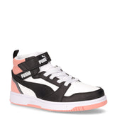 Rebound v6 Mid sneaker bambina in ecopelle bianco nero rosa - PUMA BAMBINO | Boscaini Scarpe