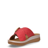 Ciabatta in ecopelle con zeppa rosso | Boscaini Scarpe