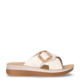 Ciabatta con zeppa in ecopelle bianco | Boscaini Scarpe