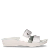 Ciabatta in ecopelle con zeppa argento bianco | Boscaini Scarpe