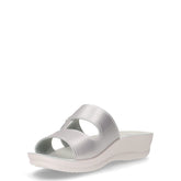 Ciabatta in ecopelle con zeppa argento bianco | Boscaini Scarpe