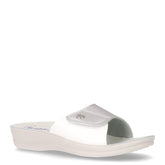 Ciabatta in ecopelle con strappo argento bianco - Ciabatte Donna | Boscaini Scarpe