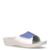 Ciabatta in ecopelle con strappo jeans bianco - Ciabatte Donna | Boscaini Scarpe