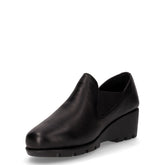 Scarpa chiusa in pelle con zeppa nero | Boscaini Scarpe
