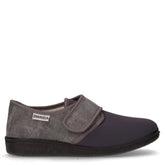 Pantofola in tessuto con strappo grigio | Boscaini Scarpe