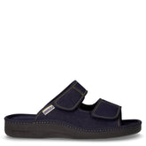 Ciabatta in tessuto con strappi blu - EMANUELA UOMO | Boscaini Scarpe