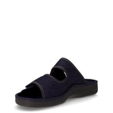 Ciabatta in tessuto con strappi blu | Boscaini Scarpe