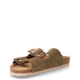 Sara ciabatta in pelle oliva | Boscaini Scarpe