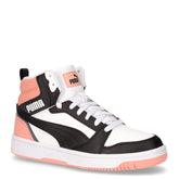 Rebound v6 mid sneaker in ecopelle ragazza bianco nero rosa - Scarpe Bambina | Boscaini Scarpe