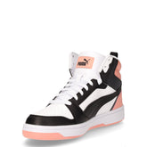 Rebound v6 mid sneaker in ecopelle ragazza bianco nero rosa | Boscaini Scarpe