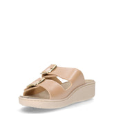 Ciabatta in ecopelle con zeppa beige | Boscaini Scarpe