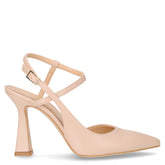 Sandalo con tacco in ecopelle nude | Boscaini Scarpe