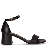 Sandalo con tacco in ecopelle nero - Sandali Con Tacco Donna | Boscaini Scarpe