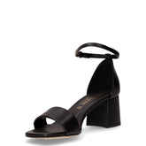Sandalo con tacco in ecopelle nero | Boscaini Scarpe
