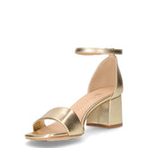 Sandalo con tacco in ecopelle platino | Boscaini Scarpe