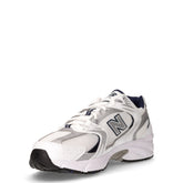 530 sneaker in ecopelle e tessuto bianco argento | Boscaini Scarpe
