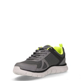 Track Bucolo sneaker in tessuto ed ecopelle grigio lime | Boscaini Scarpe