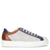 Sneaker in pelle bianco blu marrone | Boscaini Scarpe