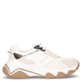 Sneaker in ecopelle e tessuto bianco beige - Sneakers Donna | Boscaini Scarpe