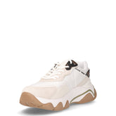 Sneaker in ecopelle e tessuto bianco beige | Boscaini Scarpe