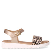 Sandalo in ecopelle bambina platino leopardato - Scarpe Bambina | Boscaini Scarpe