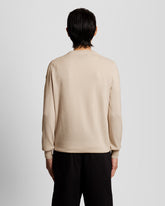 Cotton Crew Neck Jumper beige | Boscaini Scarpe