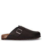 Bobo ciabatta in pelle nero | Boscaini Scarpe