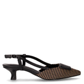 Slingback con tacco in ecopelle nero | Boscaini Scarpe
