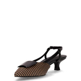Slingback con tacco in ecopelle nero | Boscaini Scarpe