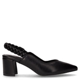 Slingback con tacco in ecopelle nero | Boscaini Scarpe