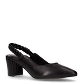 Slingback con tacco in ecopelle nero | Boscaini Scarpe