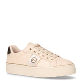 Sneaker con platform in pelle avorio | Boscaini Scarpe