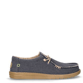 Wally stringata casual in tessuto blu notte | Boscaini Scarpe