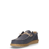 Wally stringata casual in tessuto blu notte | Boscaini Scarpe