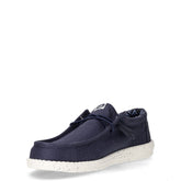 Wally stringata casual in tessuto blu | Boscaini Scarpe