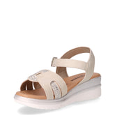 Sandalo in ecopelle con zeppa argento | Boscaini Scarpe