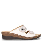 Ciabatta in ecopelle con zeppa bianco | Boscaini Scarpe