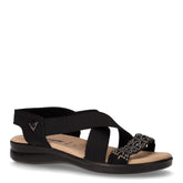 Sandalo in pelle e tessuto nero - VALLEVERDE | Boscaini Scarpe