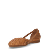 Ballerina aperta in pelle caramello | Boscaini Scarpe