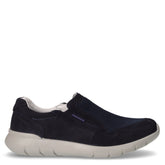 Sneaker slip on in pelle e tessuto blu | Boscaini Scarpe